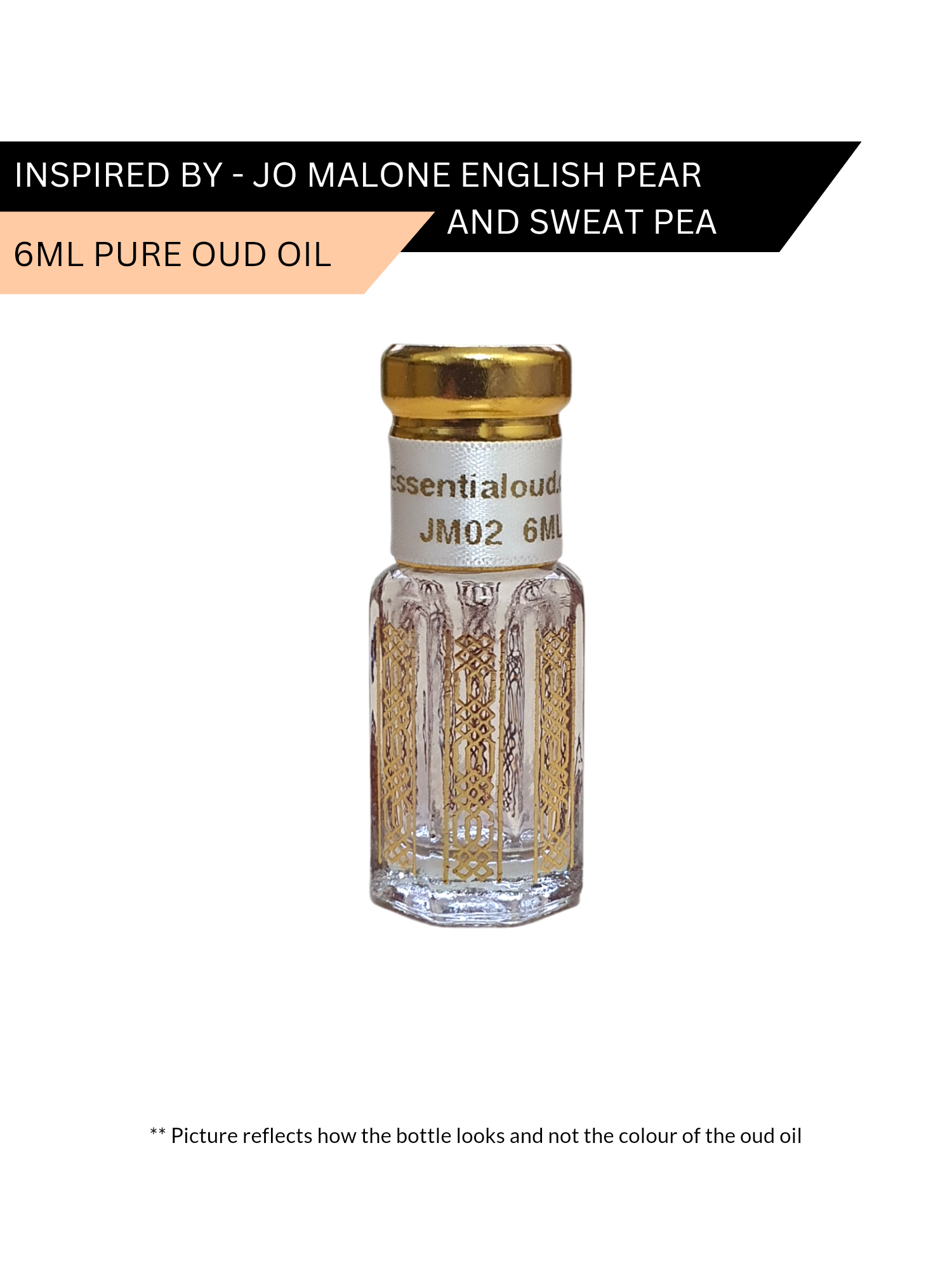 3ml, 6ml, 12ml JM02 Oud oil inspired by Jo Malone English Pear and sweat pea by Essential oud. Discount applied at checkout