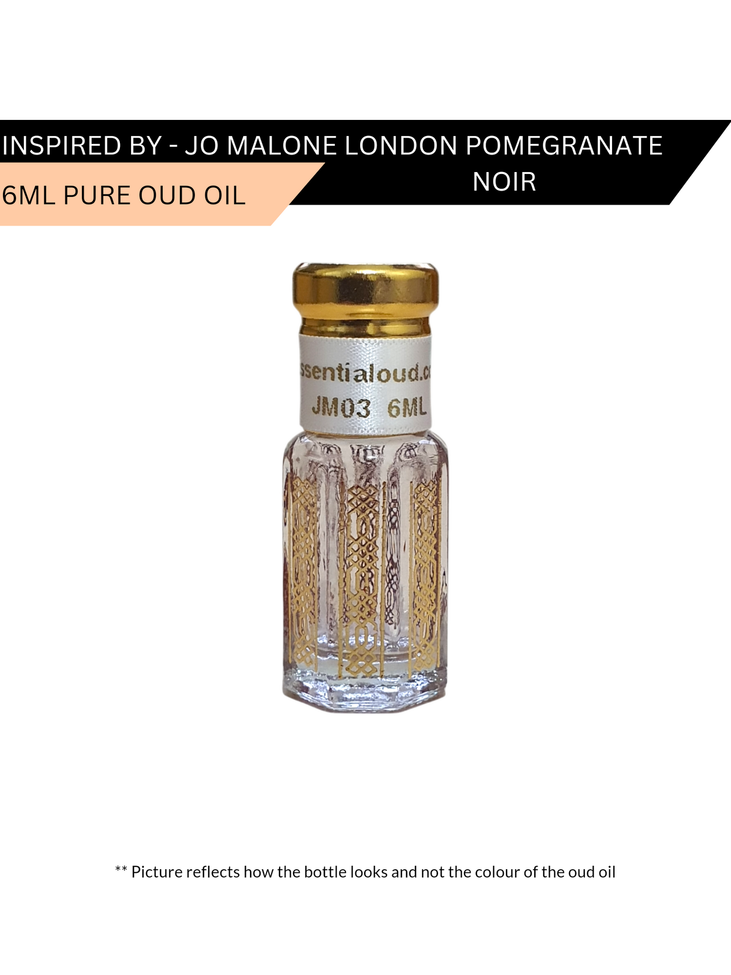 3ml, 6ml, 12ml JM03 Oud oil inspired by Jo Malone London Pomegranate Noir by Essential oud. Discount applied at checkout